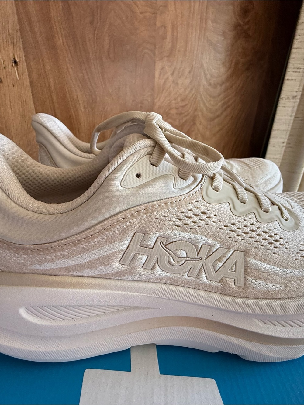 Hoka Women's Neutral Running Shoe in Cream